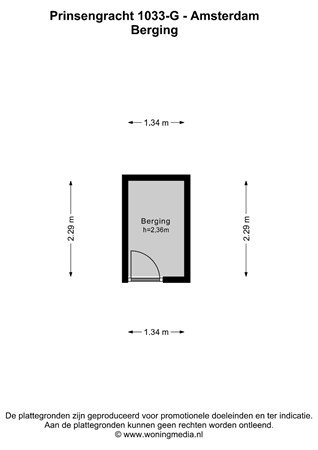 Floor plan - Prinsengracht 1033G, 1017 KP Amsterdam 